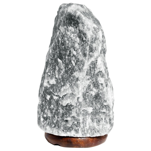 Grey Himalayan Salt Lamp – Medium | Natural Salt with Wooden Base