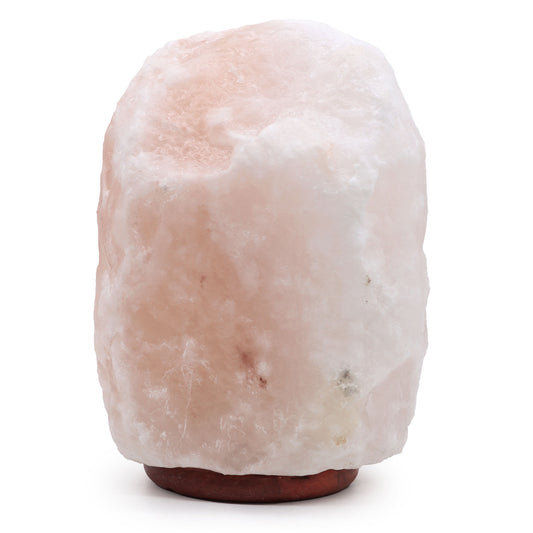 White Crystal Himalayan Salt Lamp – Giant | Natural Salt with Wooden Base