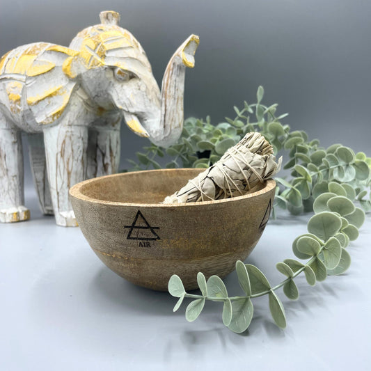 Ritual Offering Bowl – Four Elements Design | Mango Wood
