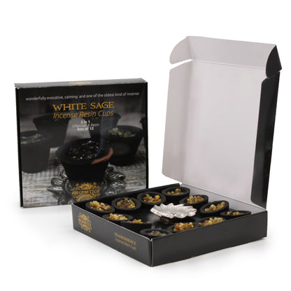 Ancient Wisdom Aromatics Resin Cups – Three Kings 12-Pack | Ritual Incense with Holder