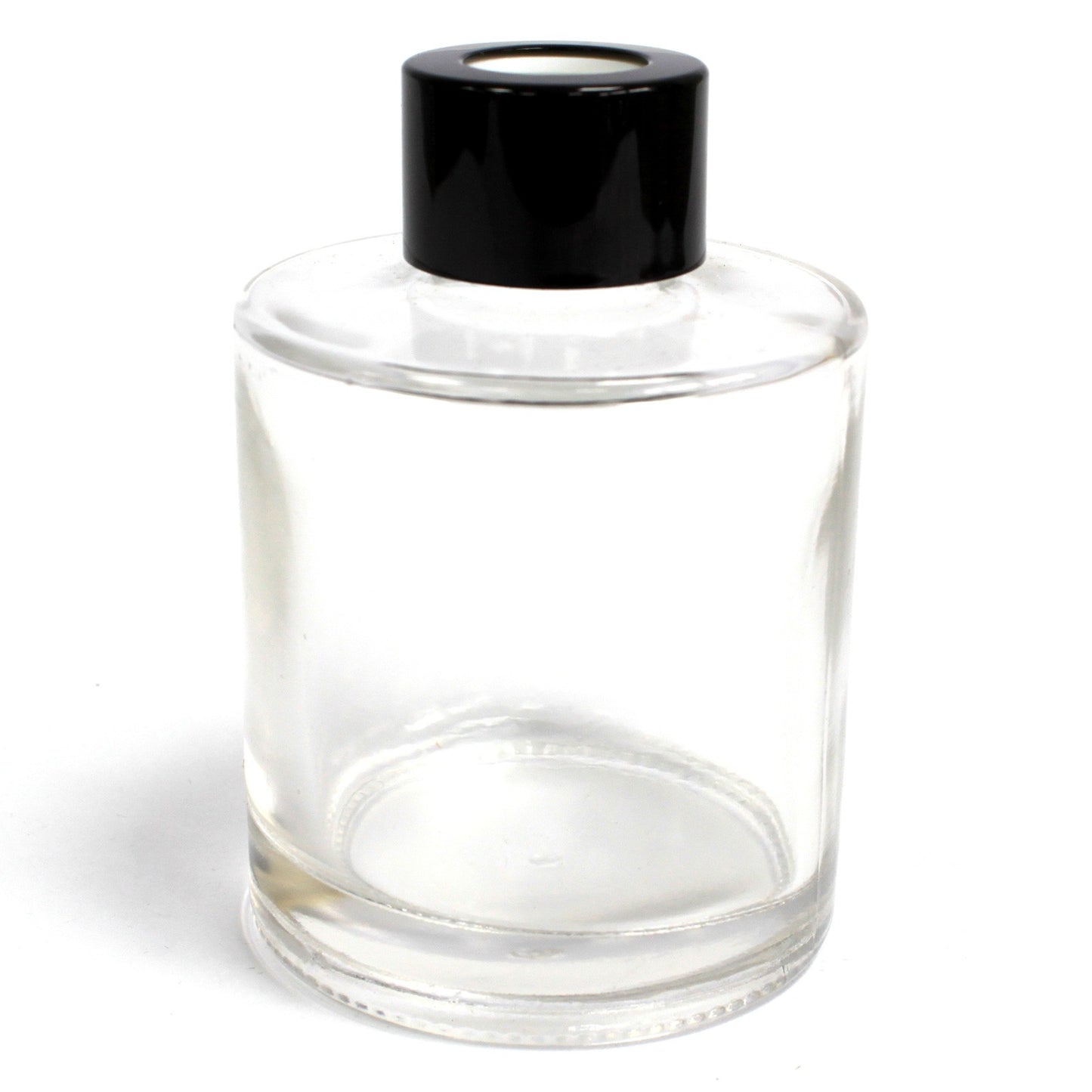 Round Reed Diffuser Bottle with Black Cap & Plug – 150ml | Heavy Glass