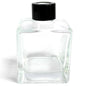 Square Reed Diffuser Bottle with Black Cap & Plug – 200ml | Heavy Glass