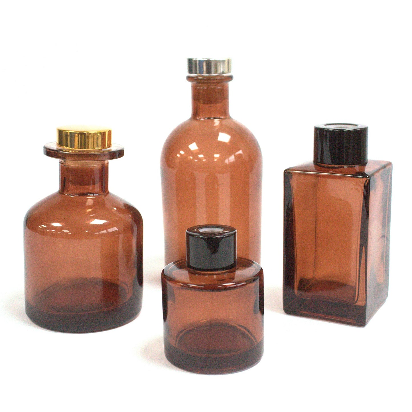 Round Antique Reed Diffuser Bottle – Amber Glass 250ml | No Cap Included