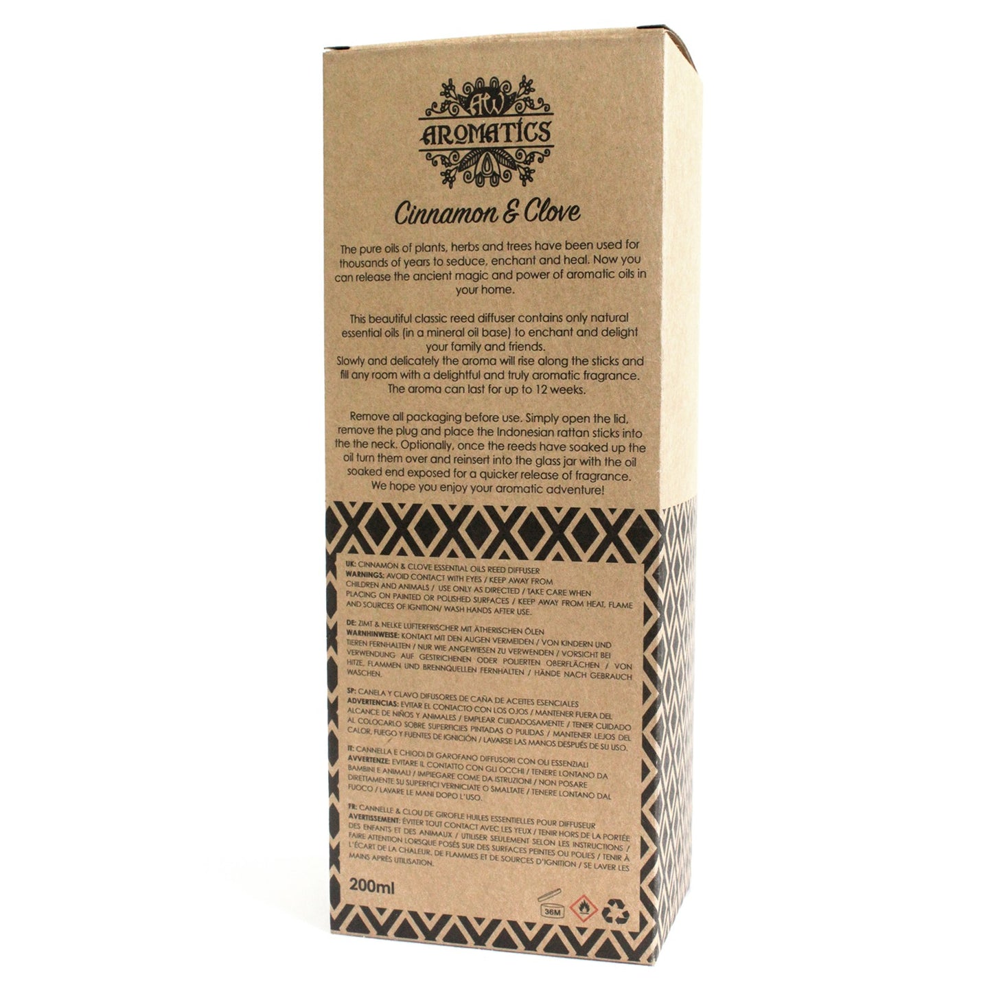 Cinnamon & Clove Essential Oil Reed Diffuser – 200ml | Warming, Spicy & Inviting