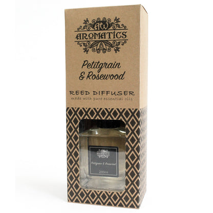 Petitgrain & Rosewood Essential Oil Reed Diffuser – 200ml | Woody, Green & Harmonising