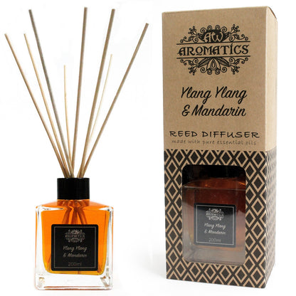 Ylang Ylang & Mandarin Essential Oil Reed Diffuser – 200ml | Floral, Uplifting & Softly Sweet