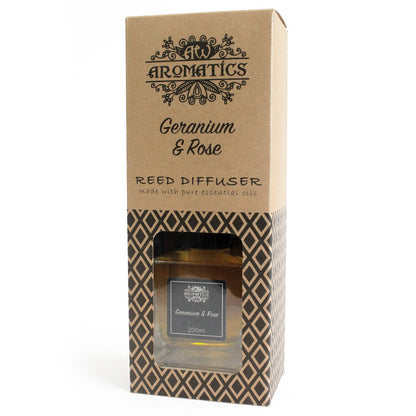 Geranium & Rose Essential Oil Reed Diffuser – 200ml | Floral, Restorative & Balancing