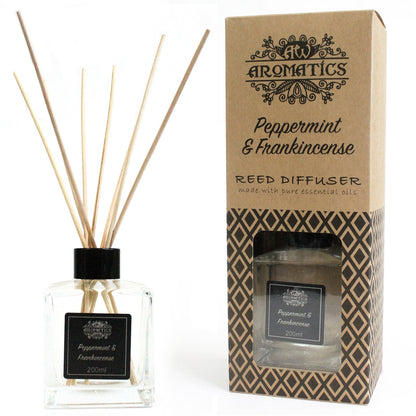 Peppermint & Frankincense Essential Oil Reed Diffuser – 200ml | Cool, Clean & Meditative