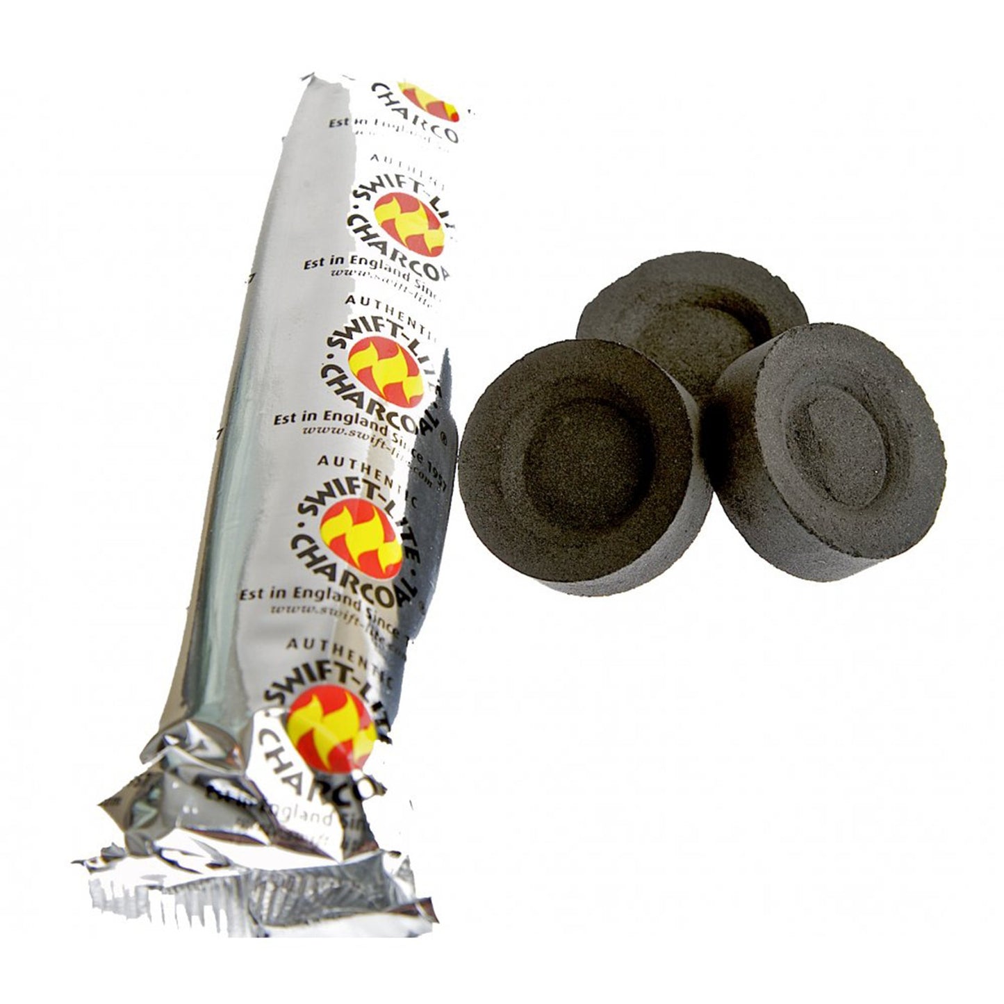 Charcoal Tablets – Pack of 10 (Foil-Wrapped) | Long-Burning Incense & Resin Discs