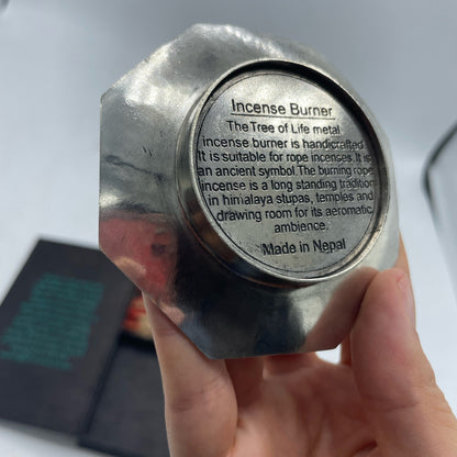 Himalayan Rope Incense + Silver-Plated Holder Set – Tree of Life | 10 Hand-Rolled Ropes with Wild Herbs from Nepal