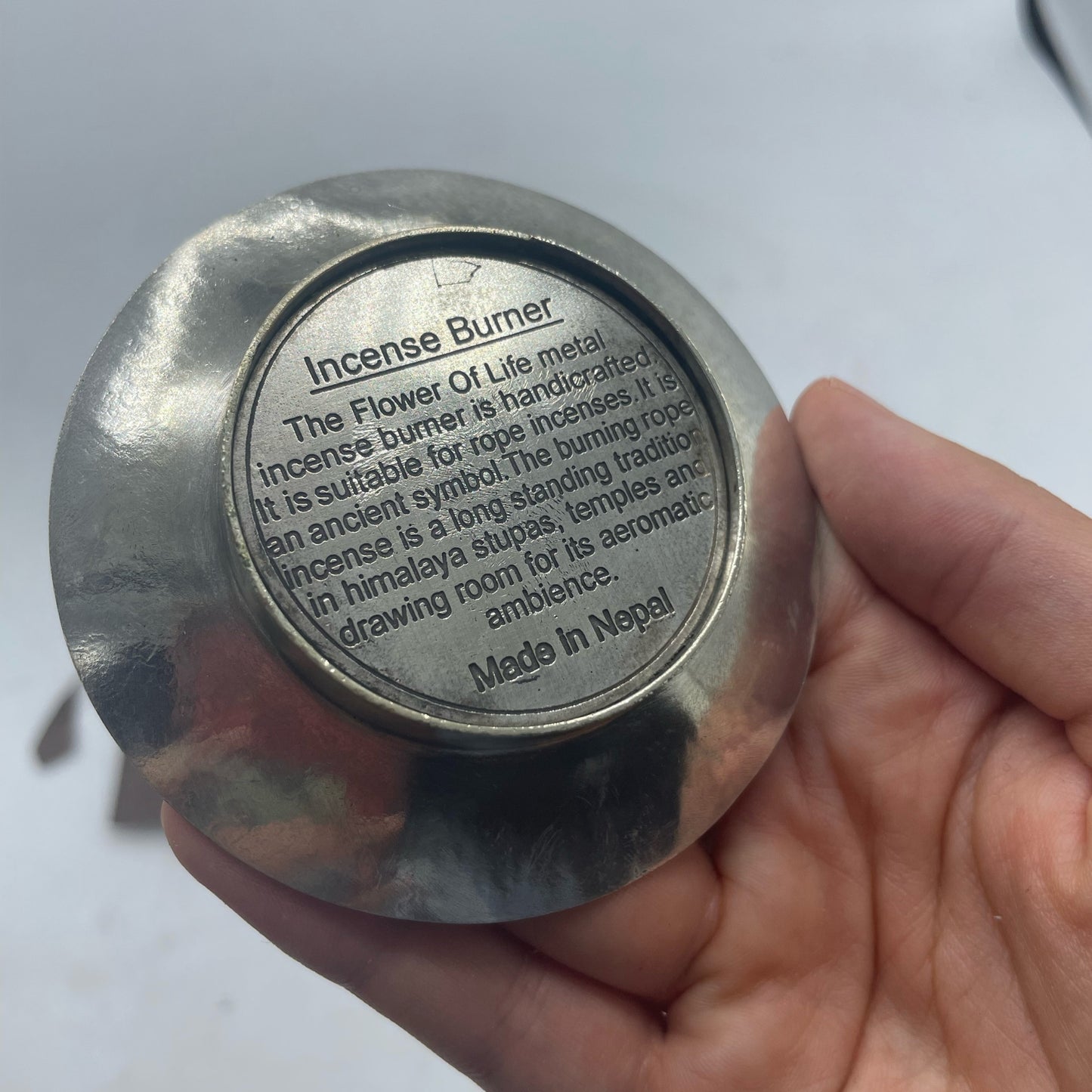 Himalayan Rope Incense + Silver-Plated Holder Set – Flower of Life | 10 Hand-Rolled Ropes with Wild Herbs from Nepal