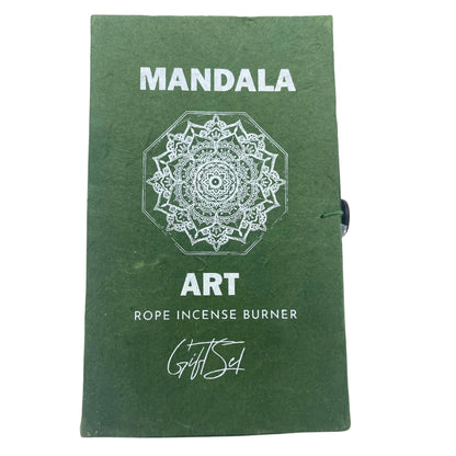 Himalayan Rope Incense + Silver-Plated Holder Set – Mandala Art | 10 Hand-Rolled Ropes with Wild Herbs from Nepal