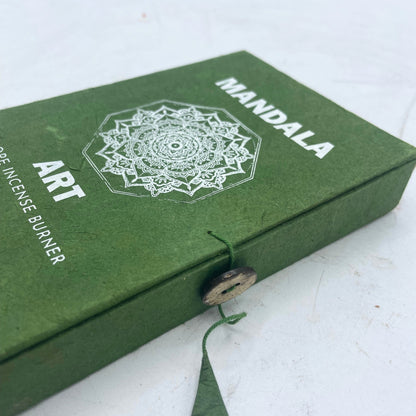 Himalayan Rope Incense + Silver-Plated Holder Set – Mandala Art | 10 Hand-Rolled Ropes with Wild Herbs from Nepal