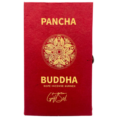 Himalayan Rope Incense + Silver-Plated Holder Set – Pancha Buddha | 10 Hand-Rolled Ropes with Wild Herbs from Nepal