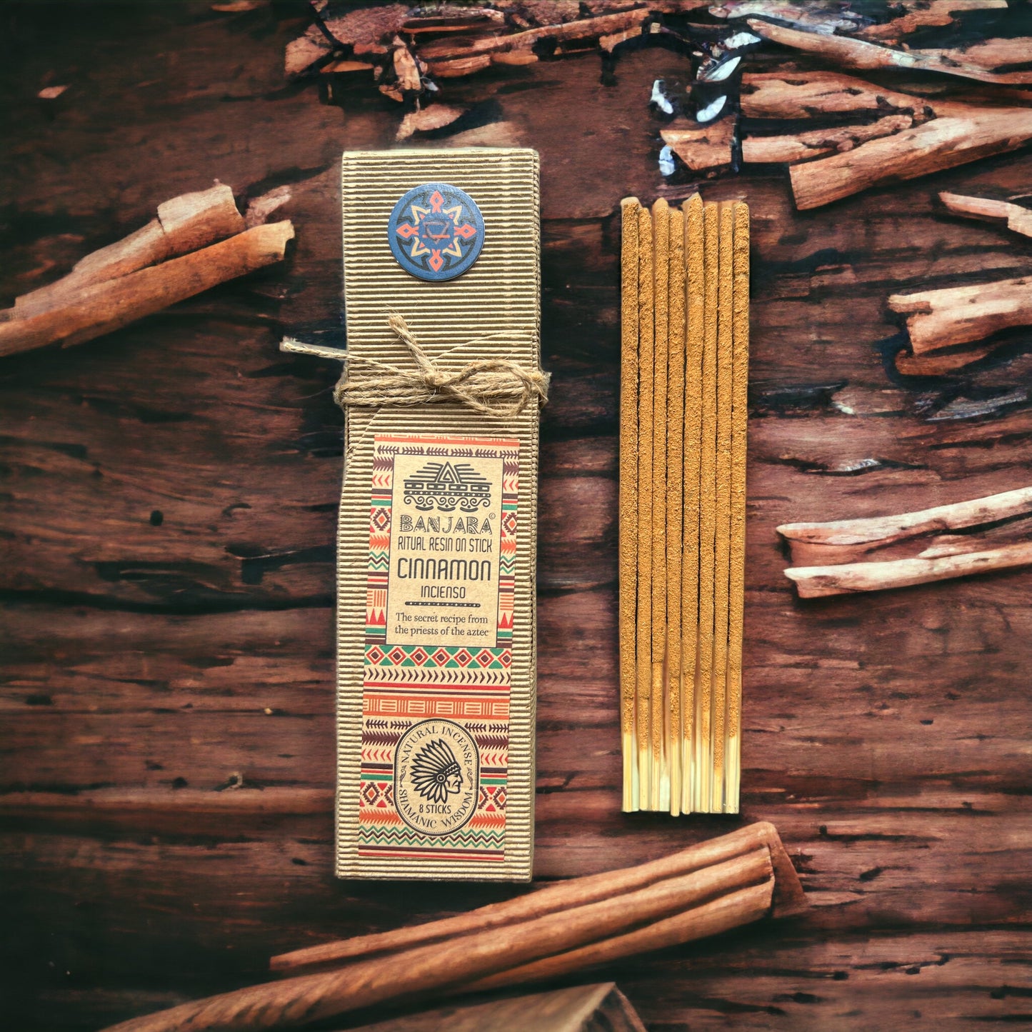 Banjara Ritual Resin Incense Sticks – Cinnamon (20cm) | Handcrafted Aromatic Resin Blends for Rituals & Meditation