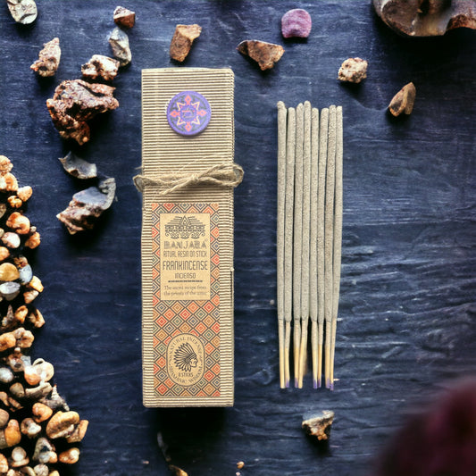 Banjara Ritual Resin Incense Sticks – Frankincense (20cm) | Handcrafted Aromatic Resin Blends for Rituals & Meditation