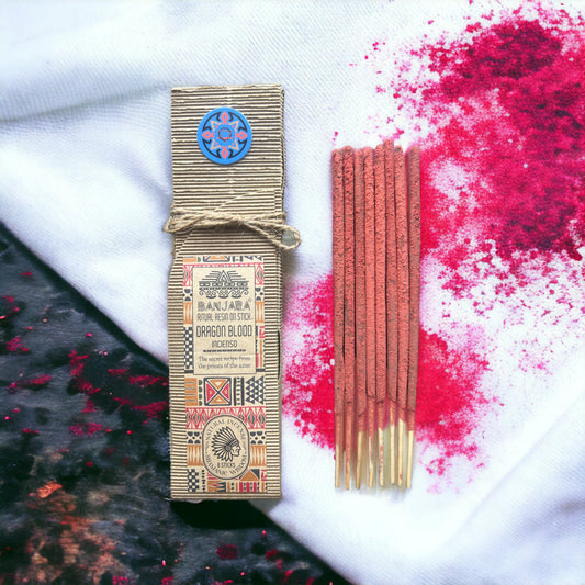 Banjara Ritual Resin Incense Sticks – Dragon's Blood (20cm) | Handcrafted Aromatic Resin Blends for Rituals & Meditation