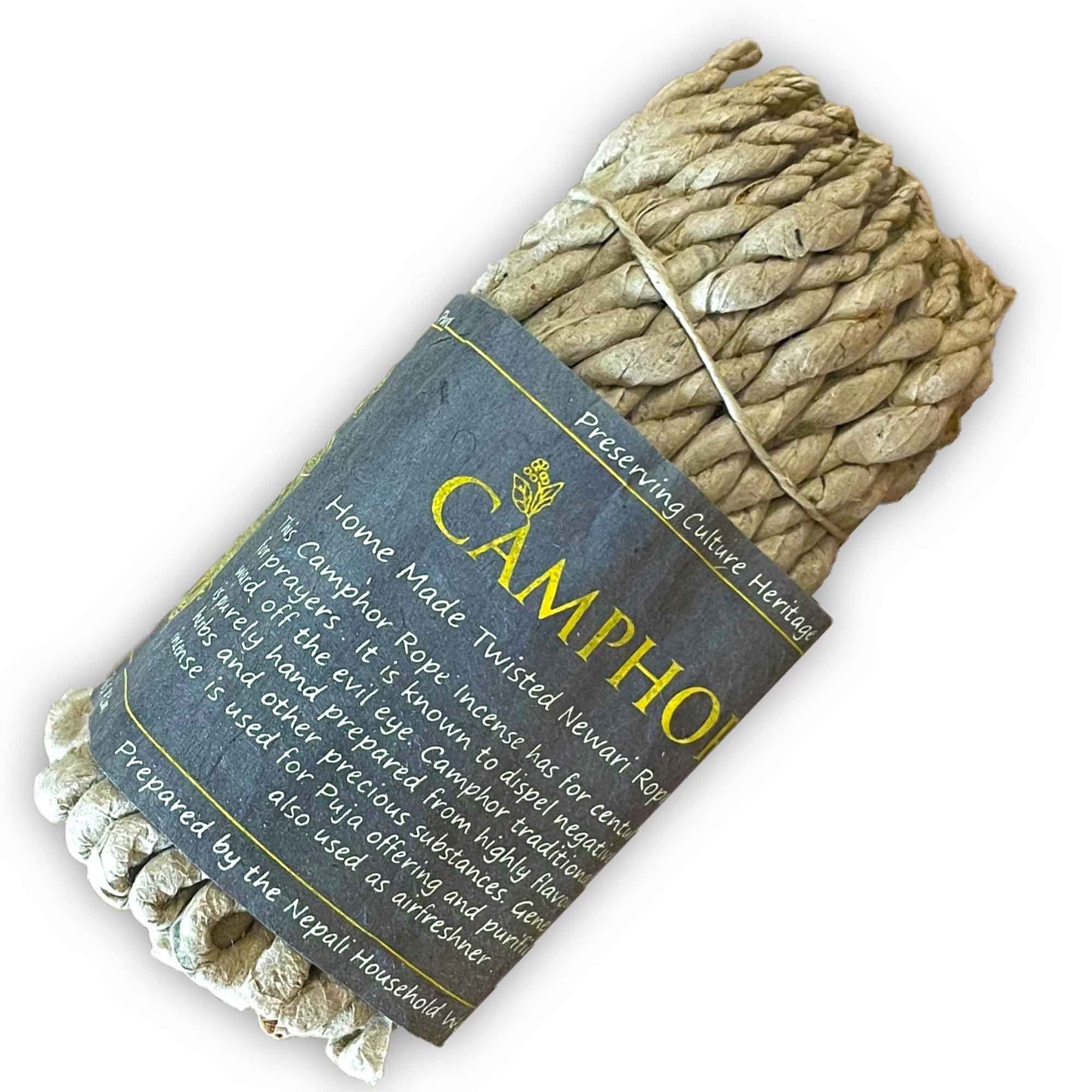 Nepali Pure Herbs Rope Incense – Camphor | Hand-Rolled Himalayan Incense Ropes for Meditation & Ritual
