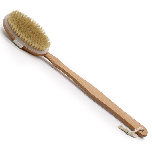 Body Brush with Long Handle – Hemu Wood | Full-Body Back Scrub
