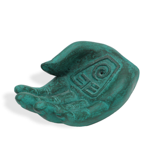 Indonesian Stone Incense Holder – Green Hand | Mother Earth Protection Symbol