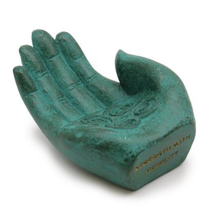 Indonesian Stone Incense Holder – Green Hand | Strength with Humility Symbol