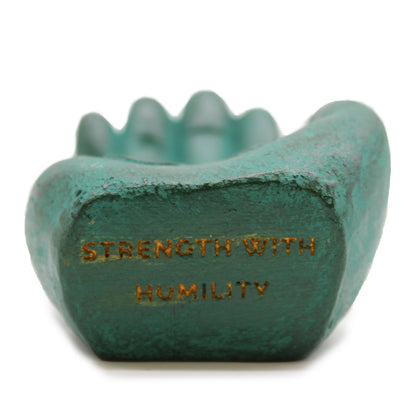 Indonesian Stone Incense Holder – Green Hand | Strength with Humility Symbol