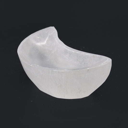 Moon Selenite Bowl – Medium | Polished Crystal Display Dish
