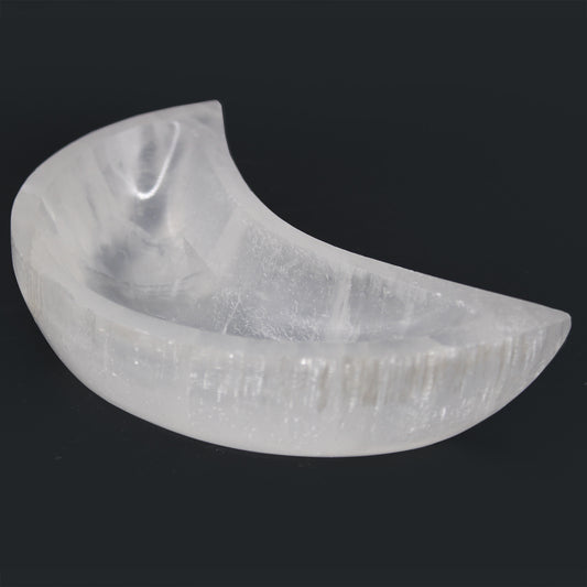 Moon Selenite Bowl – Large | Polished Crystal Display Dish