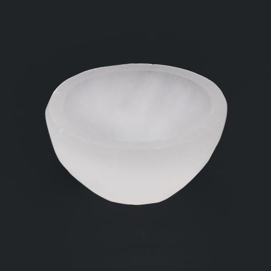 Round Selenite Bowl – Extra Small | Polished Crystal Display Dish