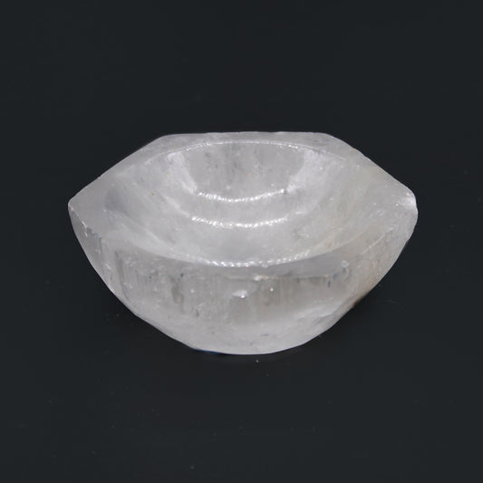 Selenite Hexagonal Bowl – Small | Vessel for Crystals, Incense & Ritual Use