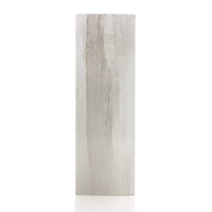 Selenite Block Lamp – Tree of Life | Hand-Carved Natural Crystal Light