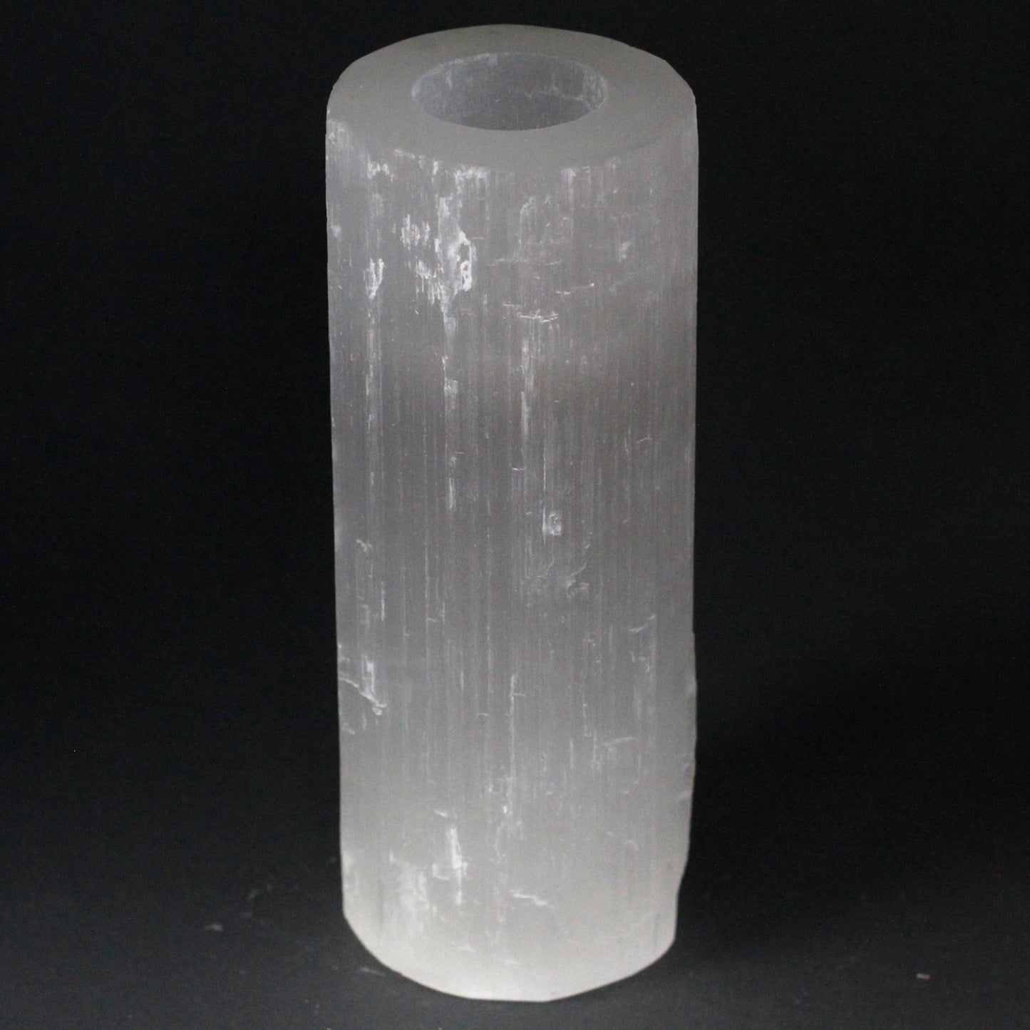 Selenite Cylinder Candle Holder – Extra Large | Natural Crystal Tealight Holder