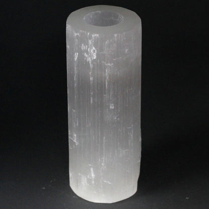 Selenite Cylinder Candle Holder – Extra Large | Natural Crystal Tealight Holder