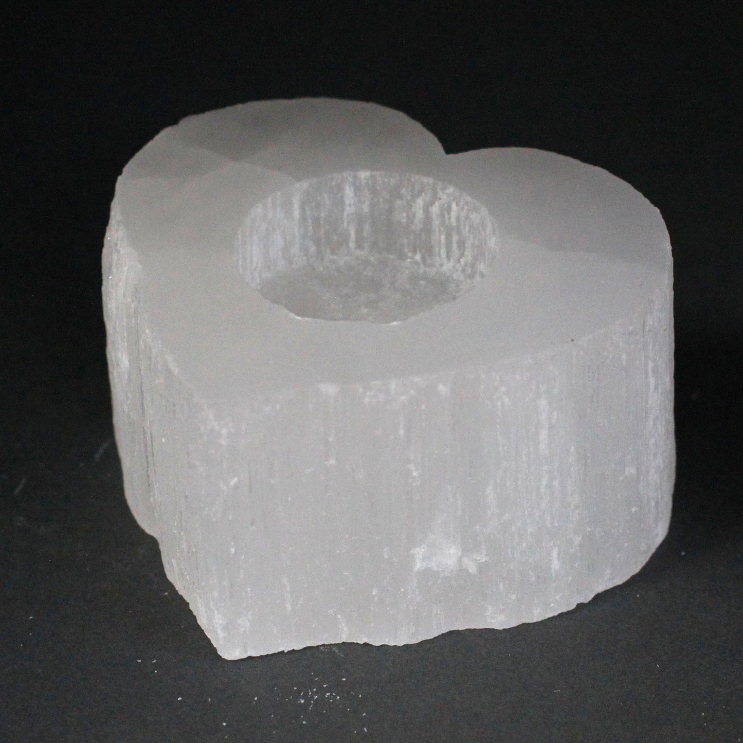Selenite Candle Holder – Heart | Natural Crystal Tealight Holder