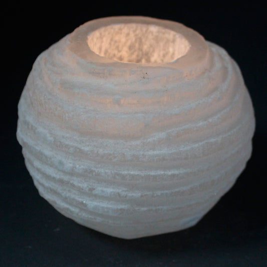 Selenite Candle Holder – Snowball | Natural Crystal Tealight Holder