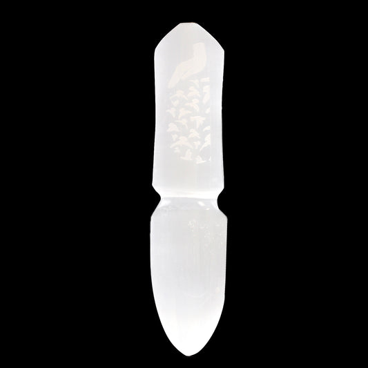Selenite Ceremonial Knife – "Releasing Bonds" | Ritual Display Piece