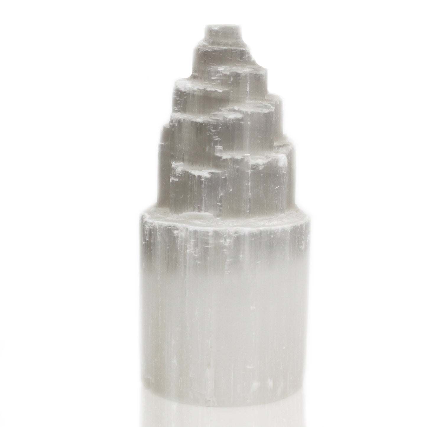 Natural Selenite Tower Lamp – Medium | Purifying Crystal Light