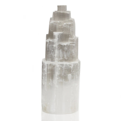 Natural Selenite Tower Lamp – Large | Purifying Crystal Light