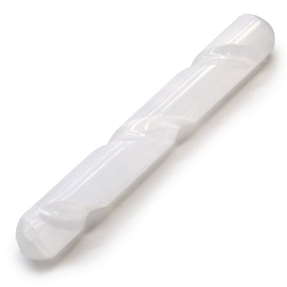 Spiral Selenite Wand – Rounded Ends | Carved Crystal Display Piece