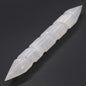 Spiral Selenite Wand – Pointed Ends | Carved Crystal Display Piece