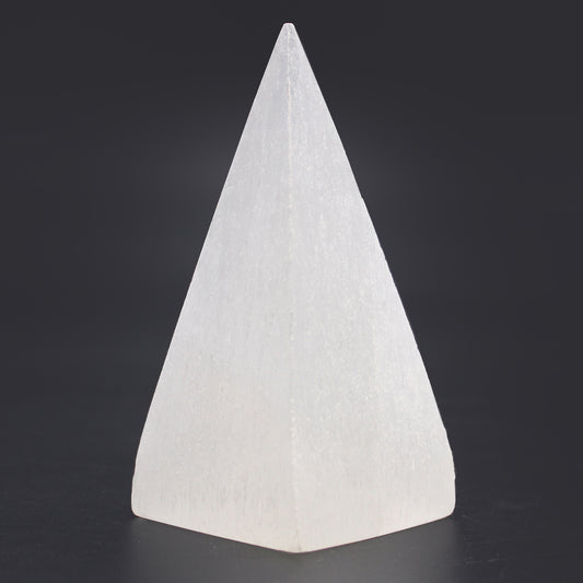 Selenite Pyramid Sculpture – Tall | Natural Crystal Display Piece