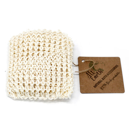 Natural Sisal & Cotton Body Scrub – Square Cushion | Extra Exfoliating Eco Sponge with Strap