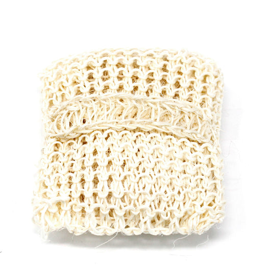 Natural Sisal & Cotton Body Scrub – Square Cushion | Extra Exfoliating Eco Sponge with Strap