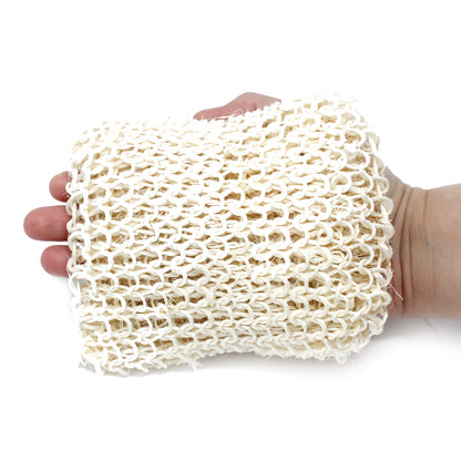 Natural Sisal & Cotton Body Scrub – Square Cushion | Extra Exfoliating Eco Sponge with Strap
