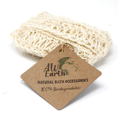 Natural Sisal & Cotton Body Scrub – Rectangle Cushion | Gentle Exfoliator with Hand Strap