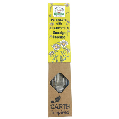 Earth-Inspired Palo Santo Smudge Incense Sticks – Chamomile (22cm) | Natural Botanical Incense for Grounding & Cleansing