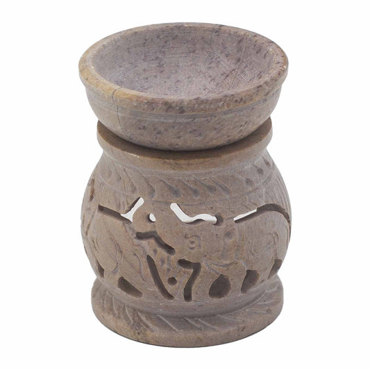 Small Soapstone Oil Burner – Elephant | For Wax Melts & Fragrance Oils