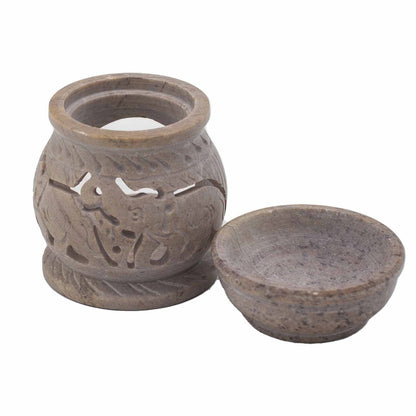 Small Soapstone Oil Burner – Elephant | For Wax Melts & Fragrance Oils