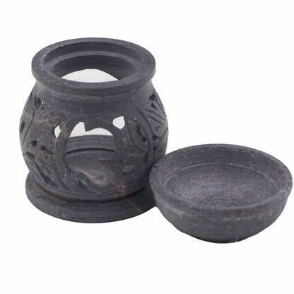 Small Soapstone Oil Burner – Om | For Wax Melts & Fragrance Oils