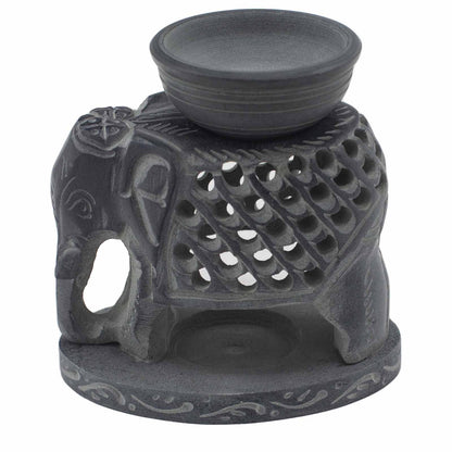 Soapstone Oil Burner – Standing Elephant | For Wax Melts & Fragrance Oils